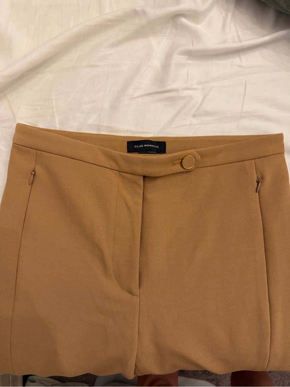 Club Monaco Tan Straight-Leg Tailored Pants